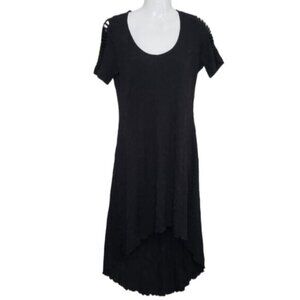 Joseph Ribkoff Black Women's Hi Low Short Sleeve Dress Size 10